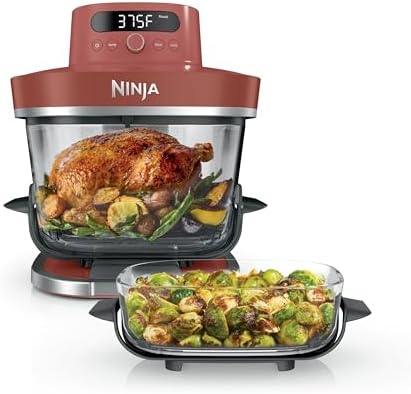 Ninja Crispi Pro 6 in 1 Glass Air Fryer   450 F  Nontoxic  6qt & 2 5qt Containers & Lids   Microwave  Freezer  Dishwasher Safe   Max Crisp  Air Fry  Bake  Roast  Recrisp  Dehydrate   Amber  AS101OR