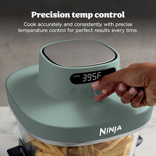 Ninja Crispi Pro 6 in 1 Glass Air Fryer   With Nontoxic  6qt & 2 5qt Containers & Lids   Microwave  Freezer  Dishwasher Safe   450 F Max Temp   1800 Watt   Ash Grey   AS101DG