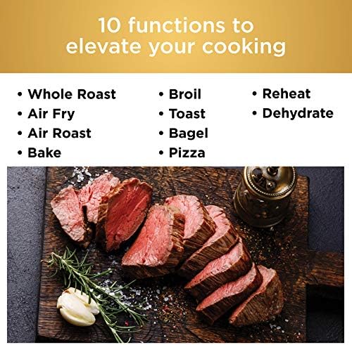 Ninja DT251 Foodi 10 in 1 Smart XL Air Fry Oven  Bake  Broil  Toast  Roast  Digital Toaster  Thermometer  True Surround Convection up to 450 F  includes 6 trays & Recipe Guide  Silver