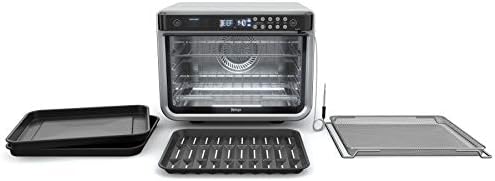 Ninja DT251 Foodi 10 in 1 Smart XL Air Fry Oven  Bake  Broil  Toast  Roast  Digital Toaster  Thermometer  True Surround Convection up to 450 F  includes 6 trays & Recipe Guide  Silver