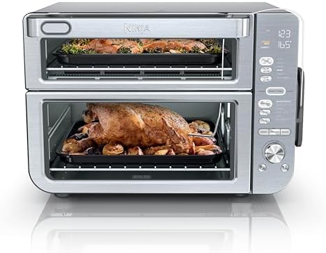 Ninja DT251 Foodi 10 in 1 Smart XL Air Fry Oven  Bake  Broil  Toast  Roast  Digital Toaster  Thermometer  True Surround Convection up to 450 F  includes 6 trays & Recipe Guide  Silver
