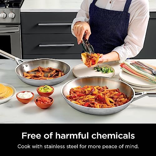 Ninja EverClad Stainless Steel Cookware 7 Piece Pots & Pans Set  Cookware Set  All Stovetops & Induction  Oven Safe to 600 F  Tri Ply Commercial Grade  C99007