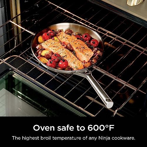 Ninja EverClad Stainless Steel Cookware 7 Piece Pots & Pans Set  Cookware Set  All Stovetops & Induction  Oven Safe to 600 F  Tri Ply Commercial Grade  C99007
