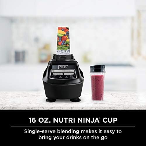 Ninja Kitchen System   8 Cup Food Processor Bowl & 72 oz  Blender All in One   With  2  16 oz  To Go Cups   For Smoothies  Ice Crushing  Dough & More   1500 Watt   Black   BL770