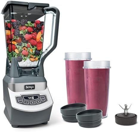 Ninja Kitchen System   8 Cup Food Processor Bowl & 72 oz  Blender All in One   With  2  16 oz  To Go Cups   For Smoothies  Ice Crushing  Dough & More   1500 Watt   Black   BL770