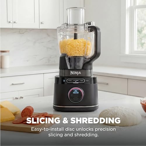 Ninja Kitchen System   All in One Food Processor & Blender   8 Cup Bowl &  1  24 oz  To Go Cup BlendSense Tech   For Smoothies  Cookie Dough  Salsas  Cole Slaw & More   1800 Peak Watt   Black   TB401