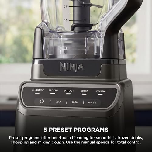 Ninja Kitchen System   All in One for Smoothies  Frozen Drinks  Veggie Chopper & More   With Full Size Pitcher  8 Cup Food Processor Bowl   2  18 oz  Cups    1200 Watt   Dark Grey   BR601AMZ