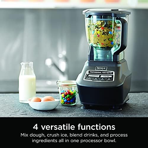 Ninja Mega Kitchen System  1500W  72 oz  Full Size Blender & 8 Cup Food Processor with  2  16 oz  To Go Cups  Total Crushing Technology   Smoothies  Ice Crushing  Purees  Dough & More  Black  BL770