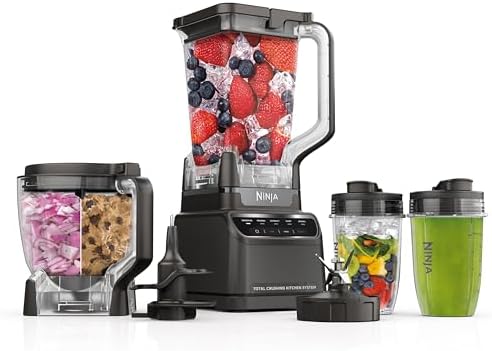Ninja Mega Kitchen System  1500W  72 oz  Full Size Blender & 8 Cup Food Processor with  2  16 oz  To Go Cups  Total Crushing Technology   Smoothies  Ice Crushing  Purees  Dough & More  Black  BL770