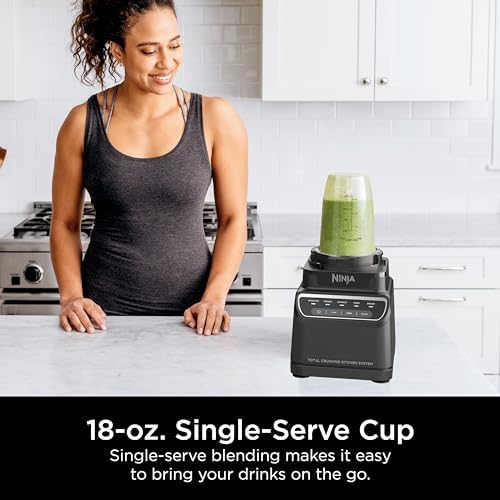 Ninja Mega Kitchen System  1500W  72 oz  Full Size Blender & 8 Cup Food Processor with  2  16 oz  To Go Cups  Total Crushing Technology   Smoothies  Ice Crushing  Purees  Dough & More  Black  BL770