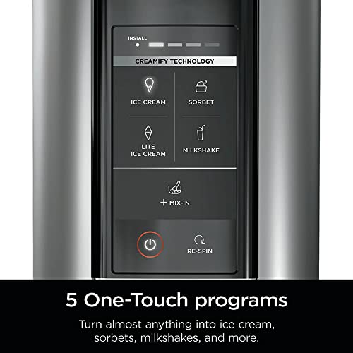 Ninja NC300 CREAMi Ice Cream Maker with  2  Pint Containers & Lids  Silver  Renewed 