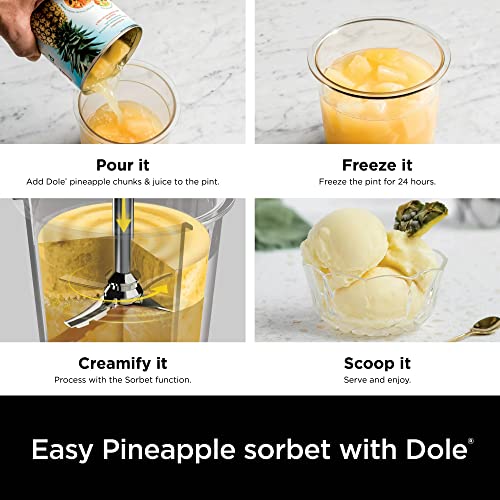 Ninja NC300 CREAMi Ice Cream Maker with  2  Pint Containers & Lids  Silver  Renewed 