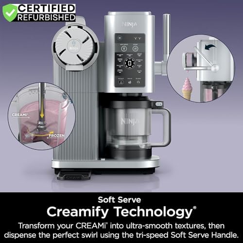 Ninja NC701 CREAMi Swirl 13 in 1 Soft Serve Ice Cream Machine  Renewed  Bundle with 2 YR CPS Enhanced Protection Pack