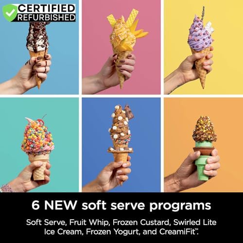 Ninja NC701 CREAMi Swirl 13 in 1 Soft Serve Ice Cream Machine  Renewed  Bundle with 2 YR CPS Enhanced Protection Pack