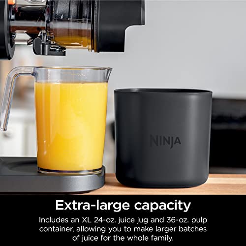 Ninja NeverClog Cold Press Juicer  Powerful Slow Juicer with Total Pulp Control  Countertop  Electric  2 Pulp Functions  Dishwasher Safe  2nd Generation  Charcoal  JC151