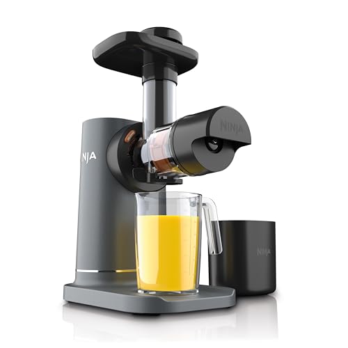 Ninja NeverClog Cold Press Juicer   Powerful Electric Slow Masticating Juicer with Pulp Control   XL Capacity   24 oz  Juice Jug & 36 oz  Pulp Container   Dishwasher Safe   Charcoal   150W   JC151