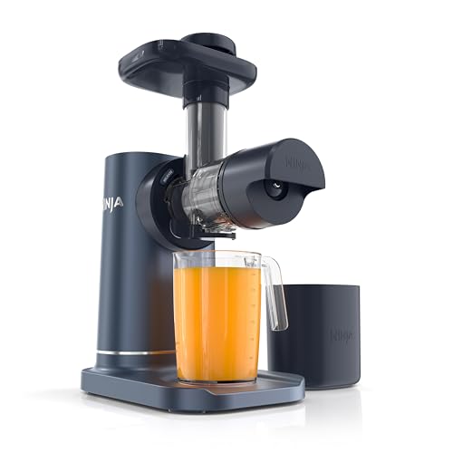 Ninja NeverClog Cold Press Juicer   Powerful Electric Slow Masticating Juicer with Pulp Control   XL Capacity   24 oz  Juice Jug & 36 oz  Pulp Container   Dishwasher Safe   Navy   150W   JC151 NV