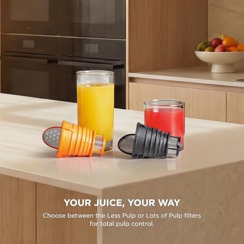Ninja NeverClog Cold Press Juicer   Powerful Electric Slow Masticating Juicer with Pulp Control   XL Capacity   24 oz  Juice Jug & 36 oz  Pulp Container   Dishwasher Safe   Navy   150W   JC151 NV