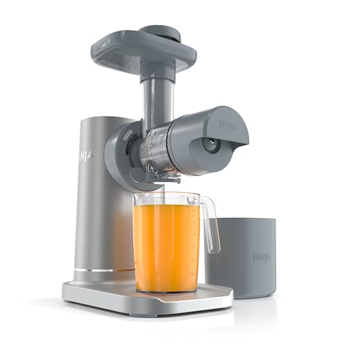 Ninja NeverClog Cold Press Juicer   Powerful Electric Slow Masticating Juicer with Pulp Control   XL Capacity   24 oz  Juice Jug & 36 oz  Pulp Container   Dishwasher Safe   Navy   150W   JC151 NV