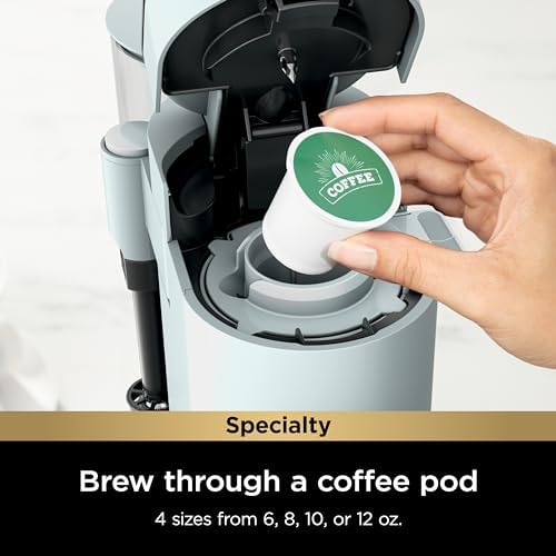 Ninja Pod & Grounds Specialty Single Serve Coffee Maker  K Cup Pod Compatible  Brews Grounds  Compact Design  Built In Milk Frother  56 oz  Reservoir  6 oz  Cup to 24 oz  Mug Sizes  Stone  PB051ST