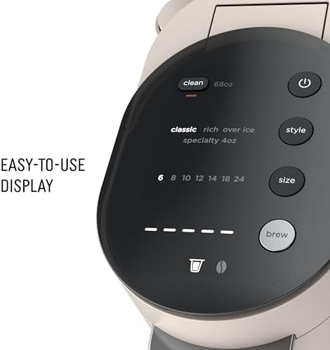 Ninja Pod & Grounds Specialty Single Serve Coffee Maker  K Cup Pod Compatible  Brews Grounds  Compact Design  Built In Milk Frother  56 oz  Reservoir  6 oz  Cup to 24 oz  Mug Sizes  Stone  PB051ST