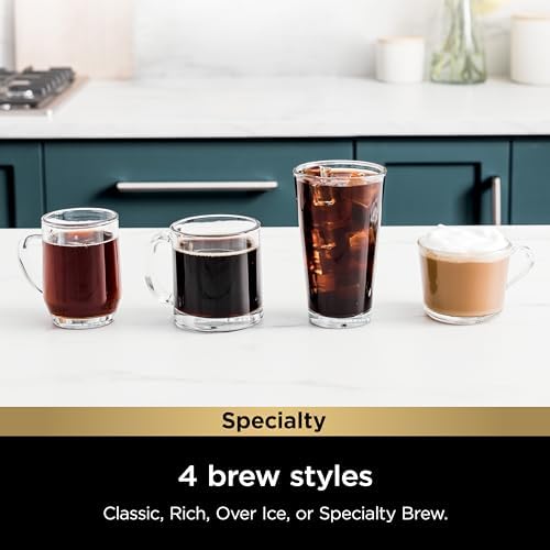 Ninja Pod & Grounds Specialty Single Serve Coffee Maker  K Cup Pod Compatible  Brews Grounds  Compact Design  Built In Milk Frother  56 oz  Reservoir  6 oz  Cup to 24 oz  Mug Sizes  Stone  PB051ST