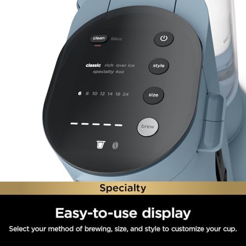 Ninja Pod & Grounds Specialty Single Serve Coffee Maker  K Cup Pod Compatible  Brews Grounds  Compact Design  Built In Milk Frother  56 oz  Reservoir  6 oz  Cup to 24 oz  Mug Sizes  Stone  PB051ST