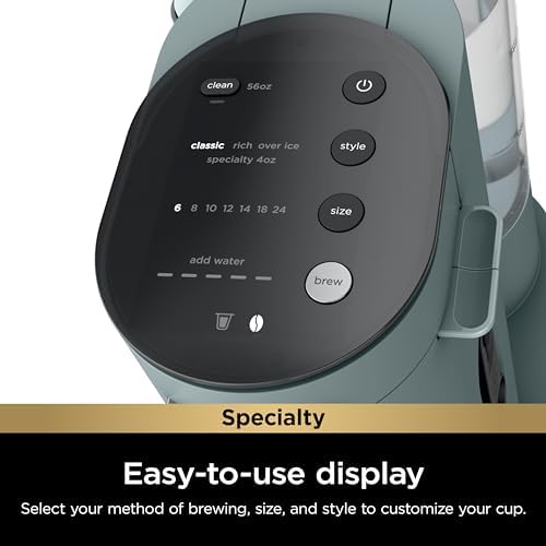 Ninja Pod & Grounds Specialty Single Serve Coffee Maker  K Cup Pod Compatible  Brews Grounds  Compact Design  Built In Milk Frother  56 oz  Reservoir  6 oz  Cup to 24 oz  Mug Sizes  Stone  PB051ST