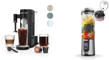 Ninja Pod & Grounds Specialty Single Serve Coffee Maker  K Cup Pod Compatible  Brews Grounds  Compact Design  Built In Milk Frother  56 oz  Reservoir  6 oz  Cup to 24 oz  Mug Sizes  Stone  PB051ST