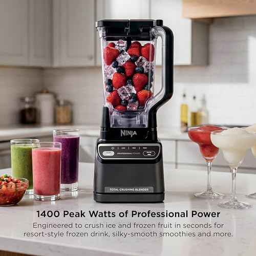 Ninja Professional Blender 2 0   Smoothie Maker  Drink Mixer  Grinder  Ice Crusher   Total Crushing Technology  Auto iQ Program  1200W Power  XL 72 oz  Pitcher   Dark Grey   BR201AMZ