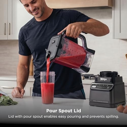 Ninja Professional Blender 2 0   Smoothie Maker  Drink Mixer  Grinder  Ice Crusher   Total Crushing Technology  Auto iQ Program  1200W Power  XL 72 oz  Pitcher   Dark Grey   BR201AMZ