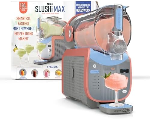 Ninja SLUSHi Max XXL Smart Frozen Drink Maker  Top Performance  Smart Technology  Party Size 150 Oz Capacity  No Ice Needed  6 Programs  Ideal Temp  Texture up to 12 Hours  Peach  FS605