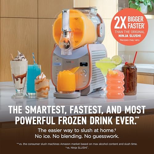 Ninja SLUSHi Max XXL Smart Frozen Drink Maker  Top Performance  Smart Technology  Party Size 150 Oz Capacity  No Ice Needed  6 Programs  Ideal Temp  Texture up to 12 Hours  Peach  FS605