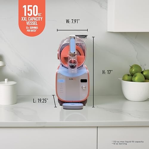 Ninja SLUSHi Max XXL Smart Frozen Drink Maker  Top Performance  Smart Technology  Party Size 150 Oz Capacity  No Ice Needed  6 Programs  Ideal Temp  Texture up to 12 Hours  Peach  FS605