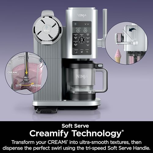Ninja Swirl by CREAMi Ice Cream and Soft Serve Maker  Sorbet  Milkshake  Frozen Yogurt  Low Calories Program & More  13 in 1  Soft Serve Handle   2  CREAMi Swirl 16oz Pints  For Kids & ALL ages  NC701