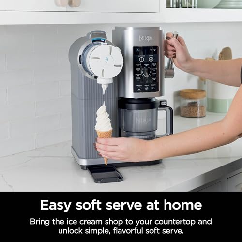 Ninja Swirl by CREAMi Ice Cream and Soft Serve Maker  Sorbet  Milkshake  Frozen Yogurt  Low Calories Program & More  13 in 1  Soft Serve Handle   2  CREAMi Swirl 16oz Pints  For Kids & ALL ages  NC701