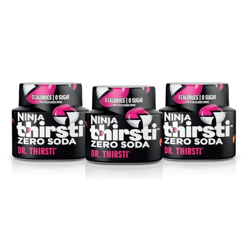 Ninja Thirsti Flavored Water Drops  ZERO SODA Dr  Thirsti  Classic Soda Flavors  Sparkling or Still  Zero Calories  Zero Sugar  Makes 17  12oz drinks  3 Pack  WCFDRPPAM