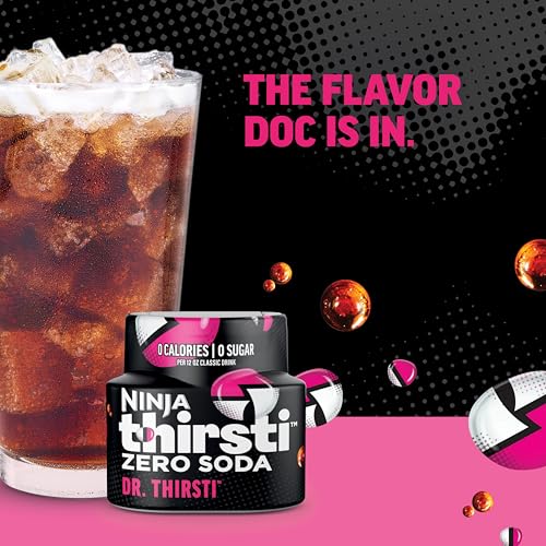 Ninja Thirsti Flavored Water Drops ZERO SODA Dr Thirsti Classic Soda Flavors Sparkling or Still Zero Calories Zero Sugar Makes 17 12oz drinks 3 Pack WCFDRPPAM
