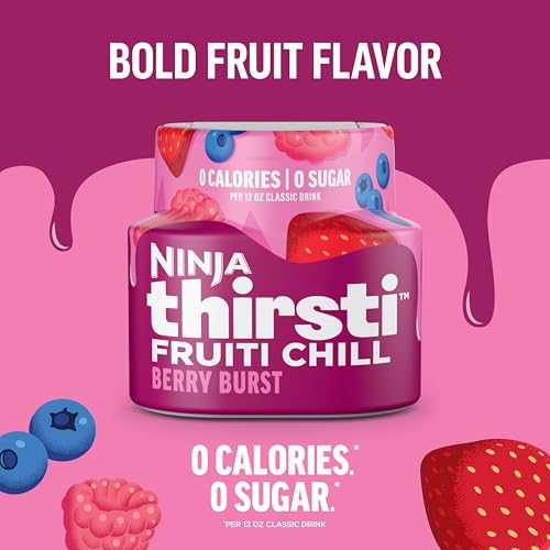 Ninja Thirsti - Gotas de agua saborizadas, FRUITI CHILL Berry Burst, sabor a fruta audaz, espumoso o sin gas, cero calorías, cero azúcar, hace 17, bebidas de 12 onzas, paquete de 3, WCFBRPNAM