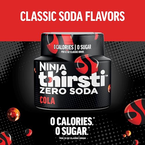 Ninja Thirsti Gotas de agua saborizadas, cero soda cola, sabores clásicos de soda, espumosos o sin gas, cero calorías, cero azúcar, hace 17, bebidas de 12 onzas, paquete de 3, WCFCOLAAM