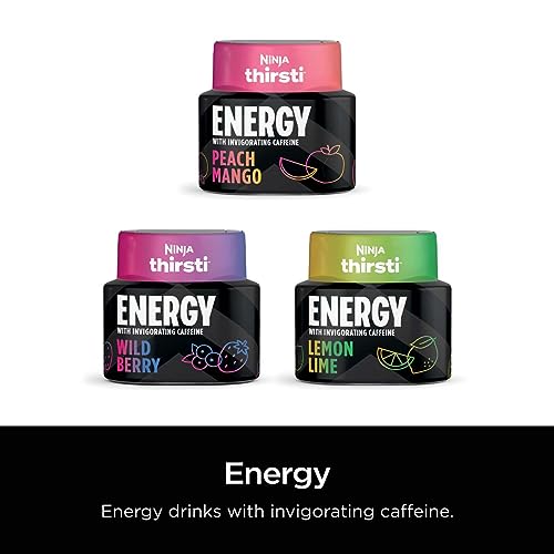 Ninja Thirsti Flavored Water Drops  FRUITI CHILL  Peach Mango  Bold Fruit Flavor with Caffeine Sparkling or Still  Zero Calories  Zero Sugar  Makes 17  12oz drinks  3 Pack  WCFPCMGAM