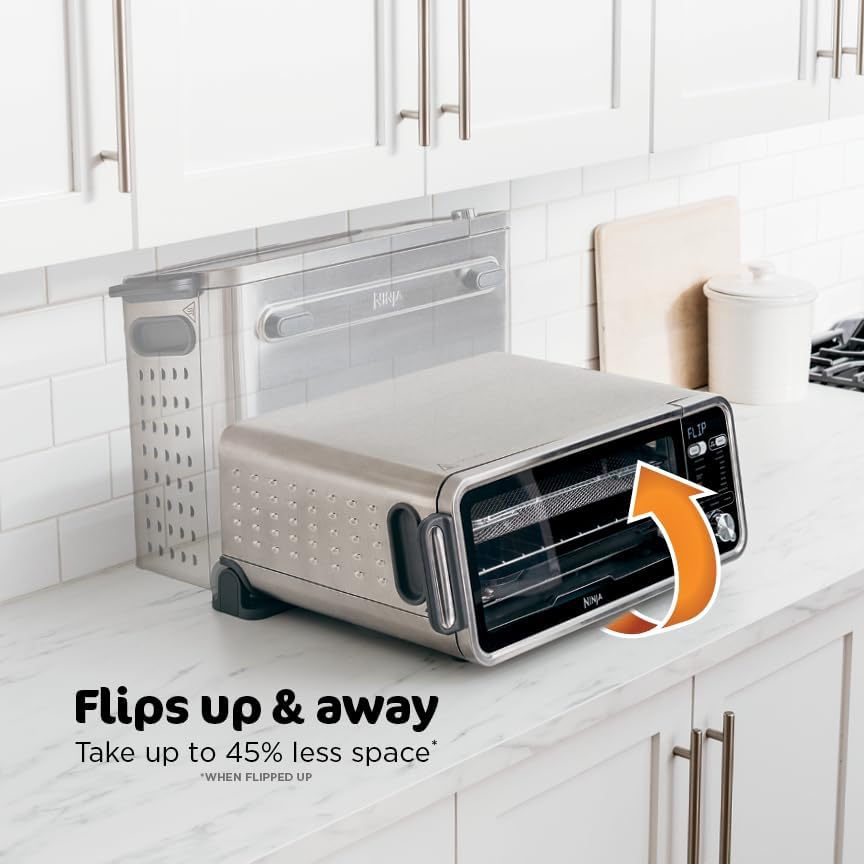 Ninja  Toaster Oven  Air Fryer  Thermometer  Toaster Oven Air Fryer Combo  Stainless Steel  Quick meals  Fries  Frozen Food  Air Fry  Dehydrate  Reheat  13 in 1 Less Oil  Flip Away Oven  Foodi  SP351