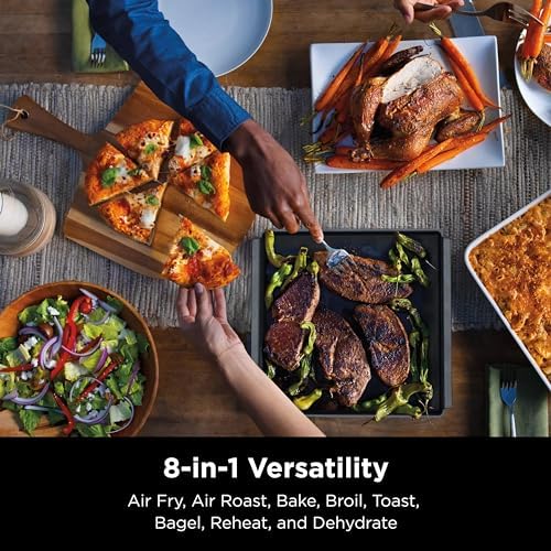 Ninja  Toaster Oven  Air Fryer  Thermometer  Toaster Oven Air Fryer Combo  Stainless Steel  Quick meals  Fries  Frozen Food  Air Fry  Dehydrate  Reheat  13 in 1 Less Oil  Flip Away Oven  Foodi  SP351