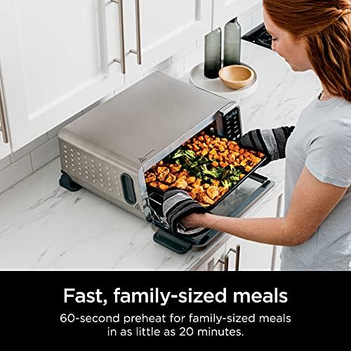 Ninja  Toaster Oven  Air Fryer  Thermometer  Toaster Oven Air Fryer Combo  Stainless Steel  Quick meals  Fries  Frozen Food  Air Fry  Dehydrate  Reheat  13 in 1 Less Oil  Flip Away Oven  Foodi  SP351
