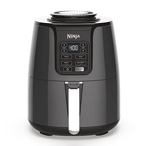 Ninja   Air Fryer   4 QT Capacity   4 in1 Roast  Crisp  Roast  Reheats  & Dehydrates   Dishwasher Safe Parts   Includes 20 Easy & Healthy Recipes   Compact   Grey   AF101