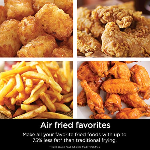 Ninja   Air Fryer   4 QT Capacity   4 in1 Roast  Crisp  Roast  Reheats  & Dehydrates   Dishwasher Safe Parts   Includes 20 Easy & Healthy Recipes   Compact   Grey   AF101