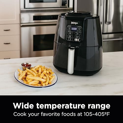 Ninja   Air Fryer   4 QT Capacity   4 in1 Roast  Crisp  Roast  Reheats  & Dehydrates   Dishwasher Safe Parts   Includes 20 Easy & Healthy Recipes   Compact   Grey   AF101