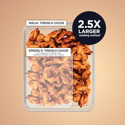 Ninja   French Door Premier Air fry Oven   10 in 1 functions   20 3 qt capacity   5 qt Air Fry Basket  Sheet Pan  Wire Rack  Broil Rack   PFAS free Cooking Surface  Dishwasher Safe Accessories   FO101