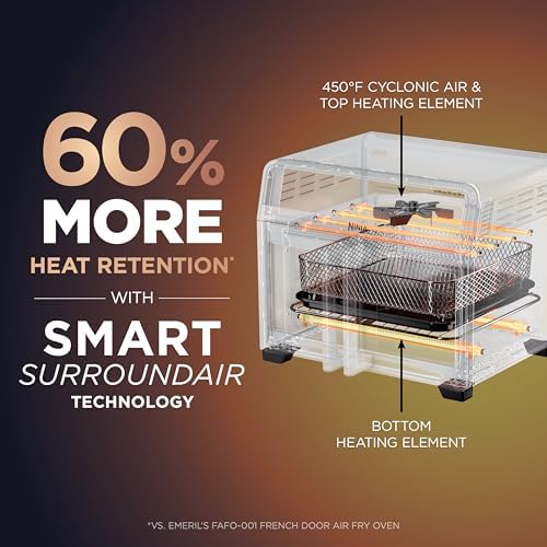 Ninja   French Door Premier Air fry Oven   10 in 1 functions   20 3 qt capacity   5 qt Air Fry Basket  Sheet Pan  Wire Rack  Broil Rack   PFAS free Cooking Surface  Dishwasher Safe Accessories   FO101