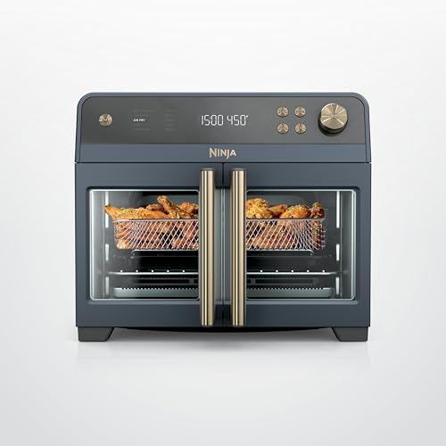 Ninja   French Door Premier Air fry Oven   10 in 1 functions   20 3 qt capacity   5 qt Air Fry Basket  Sheet Pan  Wire Rack  Broil Rack   PFAS free Cooking Surface  Dishwasher Safe Accessories   FO101
